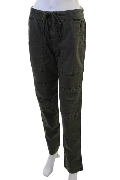 Standard James Perse Women's Drawstring Waist Straight Leg Pants Green Size 0