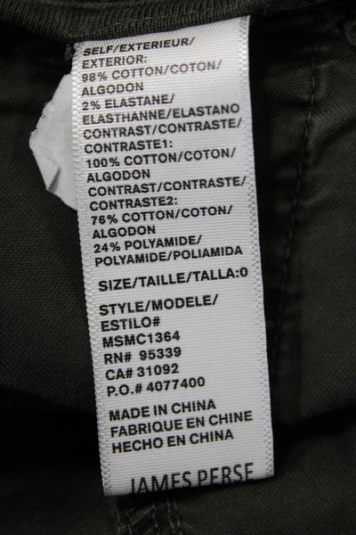 Standard James Perse Women's Drawstring Waist Straight Leg Pants Green Size 0
