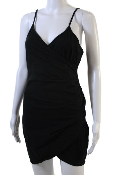 Superdown Women Bodycon Mini Dress Black V-Neck Sleeveless Size M