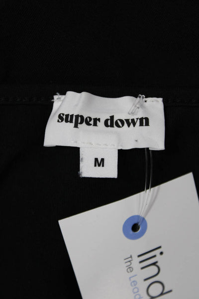 Superdown Women Bodycon Mini Dress Black V-Neck Sleeveless Size M