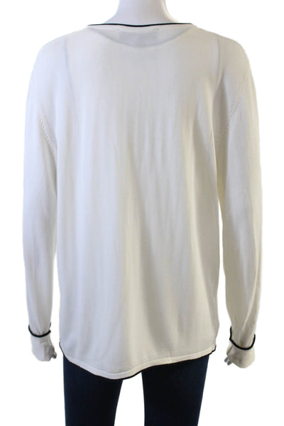 Zara Women's Two Piece Long Sleeves Round Neck Cardigan Sweater Set White Size S