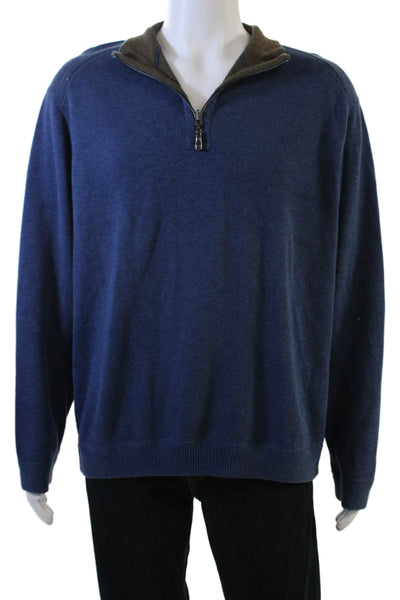 Tommy Bahama Mens Wool Long Sleeve Knit Pullover Sweater Blue Size L