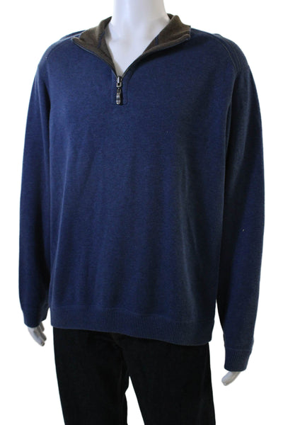 Tommy Bahama Mens Wool Long Sleeve Knit Pullover Sweater Blue Size L