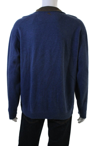 Tommy Bahama Mens Wool Long Sleeve Knit Pullover Sweater Blue Size L