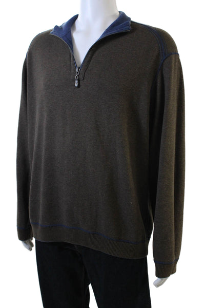 Tommy Bahama Mens Wool Long Sleeve Knit Pullover Sweater Blue Size L