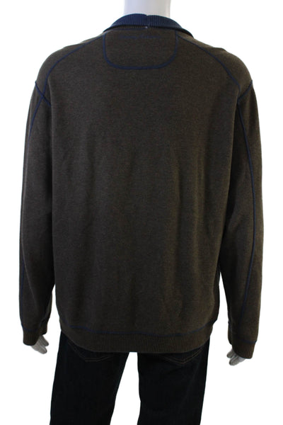 Tommy Bahama Mens Wool Long Sleeve Knit Pullover Sweater Blue Size L
