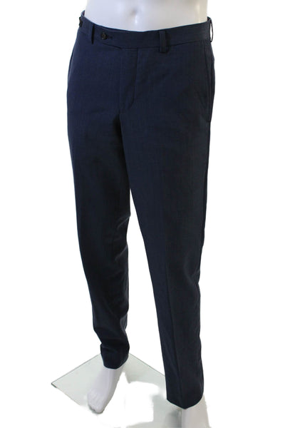 Ted Baker London Womens Wool Pocketed Dress Pants Blue Size 32