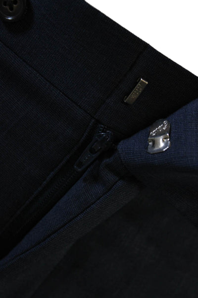Ted Baker London Womens Wool Pocketed Dress Pants Blue Size 32