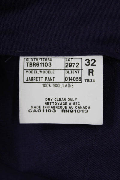 Ted Baker London Womens Wool Pocketed Dress Pants Blue Size 32