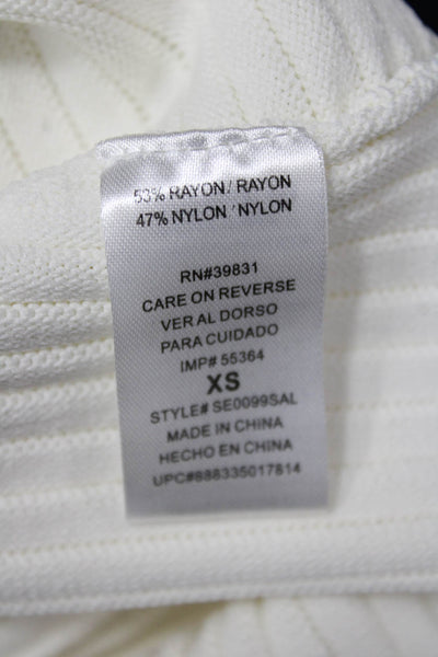 Sam Edelman Women Cropped Striped V-Neck Tank White Sleeveless Size XS