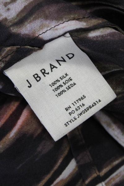 J Brand Womens Black 100% Silk Sleeveless Blouse Animal Print Size XS