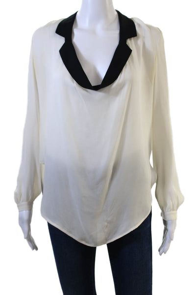 Haute Hippie Women Black Silk Long Sleeve Solid Blouse Size XS