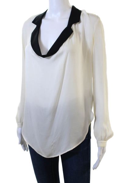 Haute Hippie Women Black Silk Long Sleeve Solid Blouse Size XS