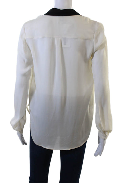 Haute Hippie Women Black Silk Long Sleeve Solid Blouse Size XS