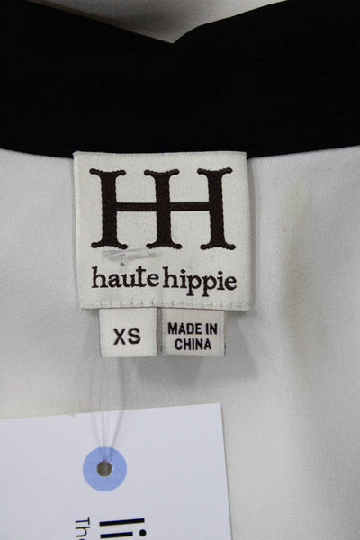 Haute Hippie Women Black Silk Long Sleeve Solid Blouse Size XS
