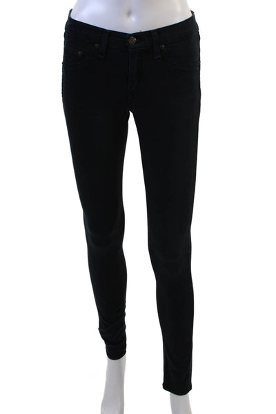Rag & Bone Women Skinny Mid-Rise Black Jegging Jeans Size 25