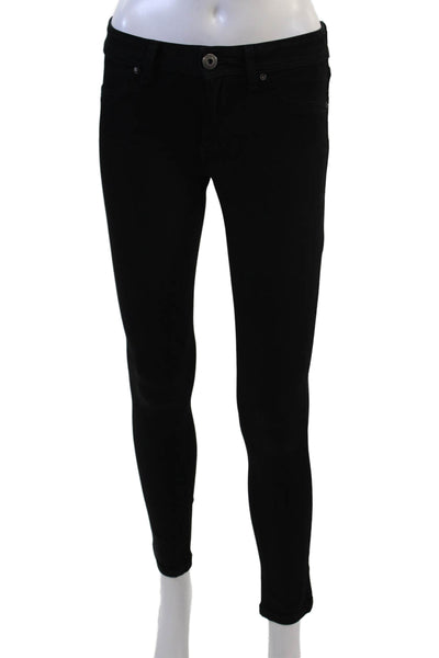 DL 1961 Women Ankle Skinny Jeans Black Mid-Rise Petite Size 24