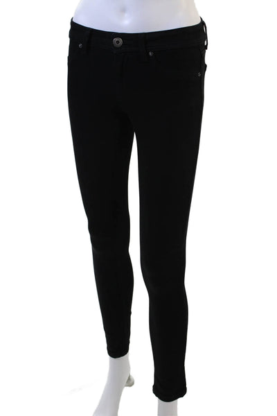 DL 1961 Women Ankle Skinny Jeans Black Mid-Rise Petite Size 24