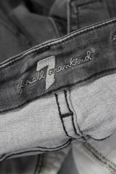 7 For All Mankind Women Ankle Skinny Jeans Dark Gray Mid-Rise Size 24