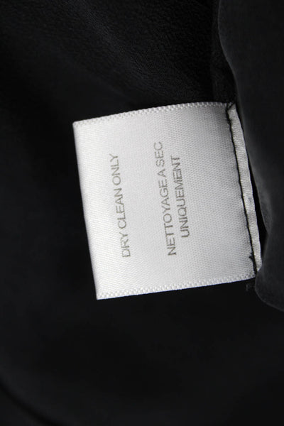 Equipment Femme Women Shift Dress Black High Neck Sleeveless Tie Waist Size S