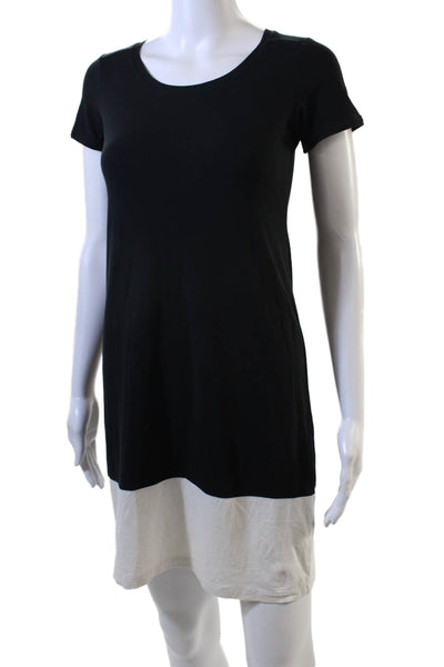 Theory Womens Shift T-Shirt Dress Black Cotton Blend Size PP