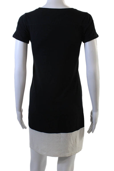 Theory Womens Shift T-Shirt Dress Black Cotton Blend Size PP