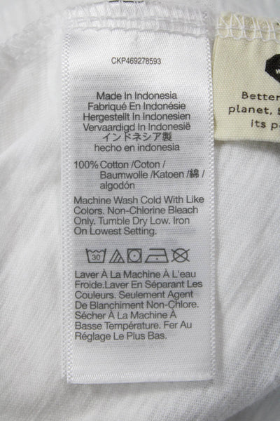 Madewell Women White Basic Tank 100% Cotton Round Neck Size S