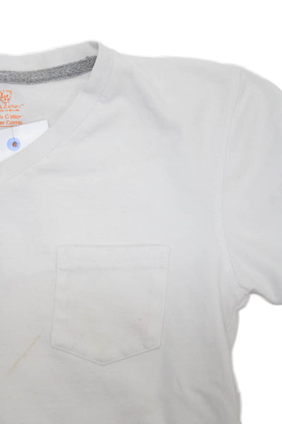 Leo & Zachary Boys Cotton V-Neck Short Sleeve T-Shirt White Size S