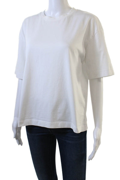 Zara, Womens Basic Jersey T-Shirt White Cotton Crew Neck Short Sleeve Size M