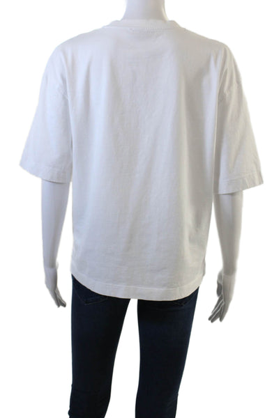 Zara, Womens Basic Jersey T-Shirt White Cotton Crew Neck Short Sleeve Size M