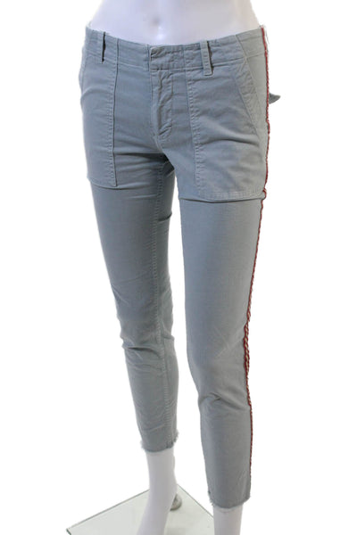 Nili Lotan Women Cargo Cropped Ankle Pants Gray Size 00