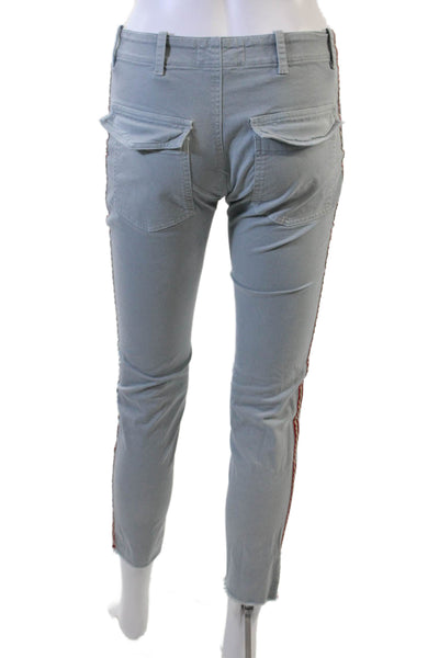 Nili Lotan Women Cargo Cropped Ankle Pants Gray Size 00