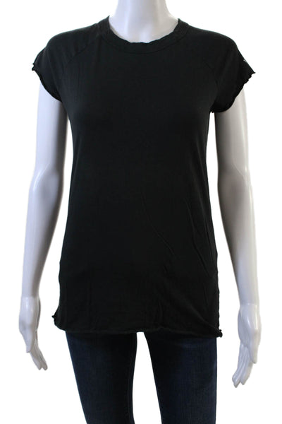 Nili Lotan Women Basic T-Shirt Black 100% Supima Cotton Crew Neck Size XS