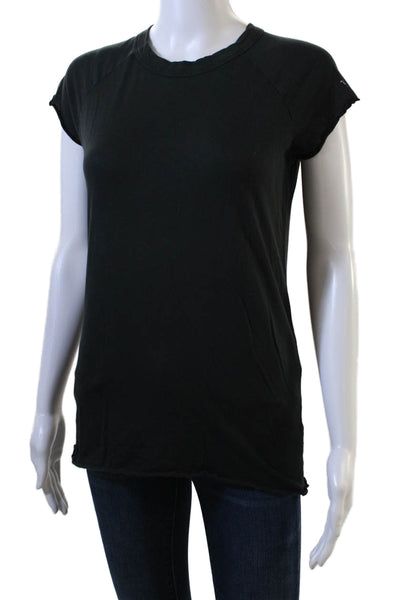 Nili Lotan Women Basic T-Shirt Black 100% Supima Cotton Crew Neck Size XS