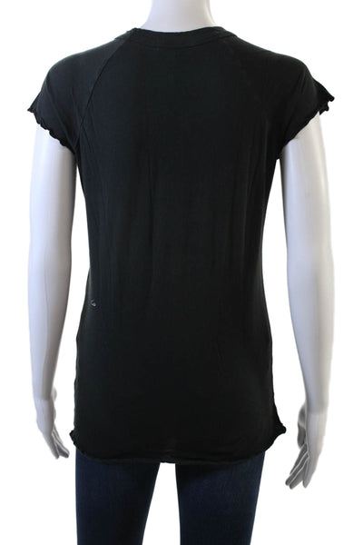 Nili Lotan Women Basic T-Shirt Black 100% Supima Cotton Crew Neck Size XS