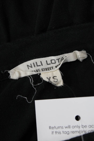 Nili Lotan Women Basic T-Shirt Black 100% Supima Cotton Crew Neck Size XS