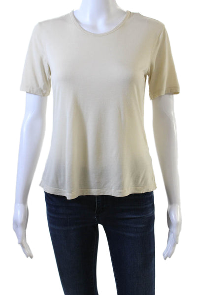 La Ligne Women Beige Jersey T-Shirt Crew Neck Short Sleeve Size XS