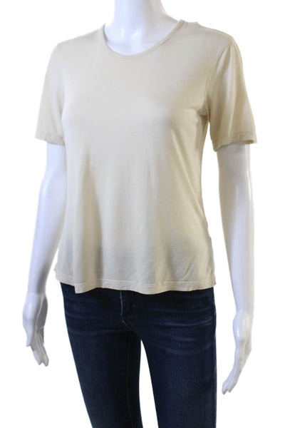 La Ligne Women Beige Jersey T-Shirt Crew Neck Short Sleeve Size XS
