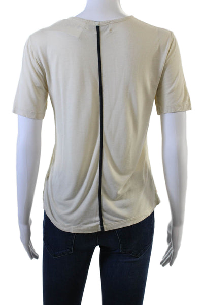 La Ligne Women Beige Jersey T-Shirt Crew Neck Short Sleeve Size XS