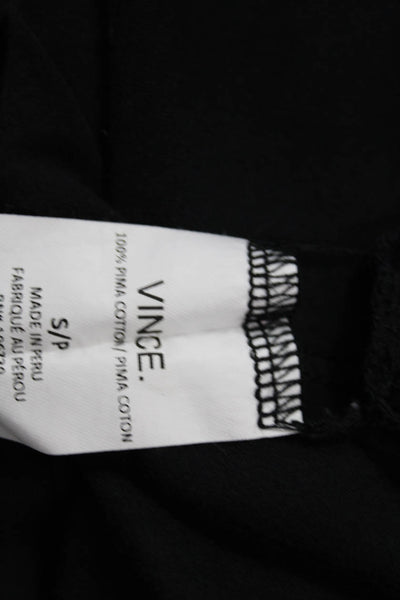 Vince Women Jersey T-Shirt Black Round Neck Short Sleeve Size S