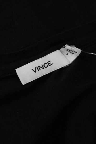 Vince Women Jersey T-Shirt Black Round Neck Short Sleeve Size S