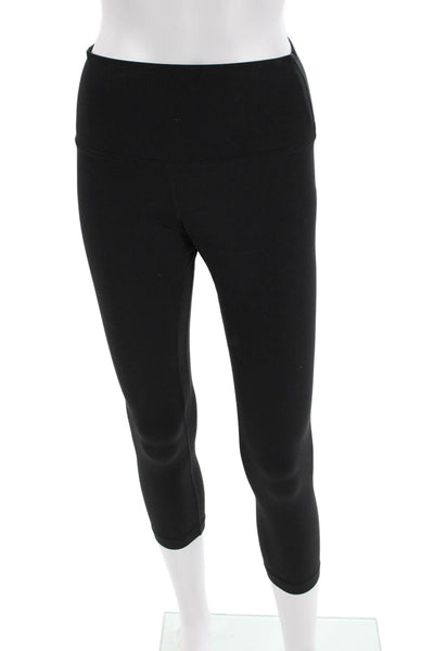 Lululemon Womens High Rise Cropped Pull On Leggings Black Size 8