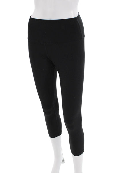 Lululemon Womens High Rise Cropped Pull On Leggings Black Size 8