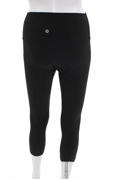 Lululemon Womens High Rise Cropped Pull On Leggings Black Size 8