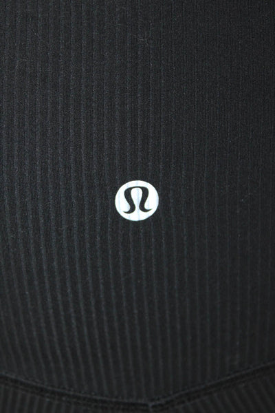 Lululemon Womens High Rise Cropped Pull On Leggings Black Size 8
