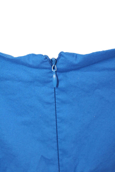 London Times Women Maxi Sundress Square Neck Blue Zip Size 6