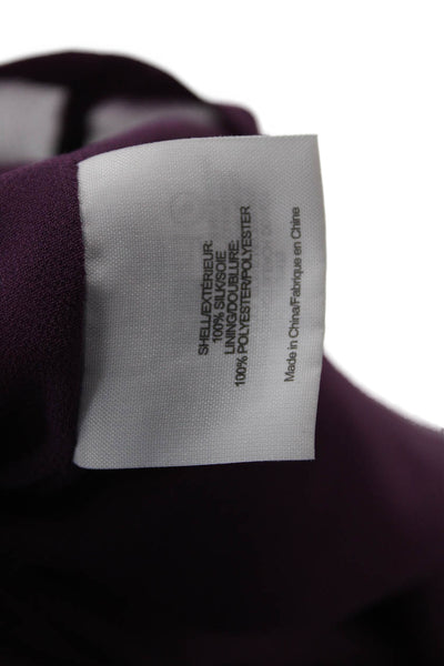 Tory Burch Women Purple Silk Floral Tunic Long Sleeve Round Neck Size 10