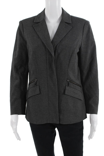 Lafayette 148 New York Womens Button Down Suit Jacket Grey Size 8