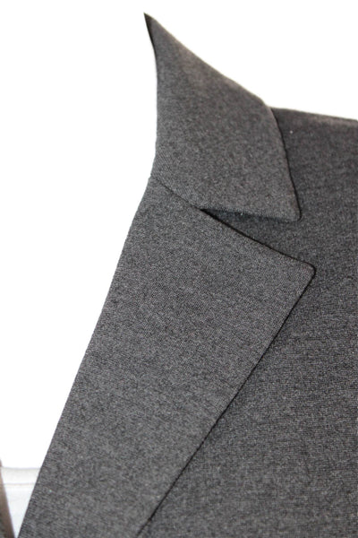 Lafayette 148 New York Womens Button Down Suit Jacket Grey Size 8