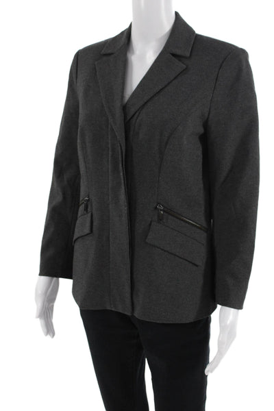 Lafayette 148 New York Womens Button Down Suit Jacket Grey Size 8